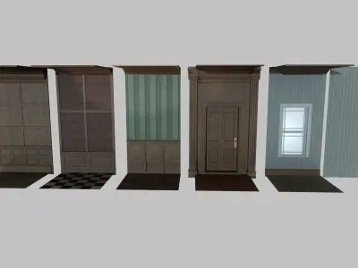 Modular House Interior Low-poly 3D model