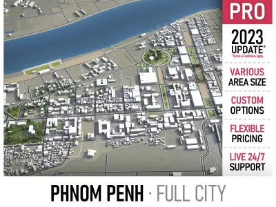 Phnom Penh  Low-poly 3D model