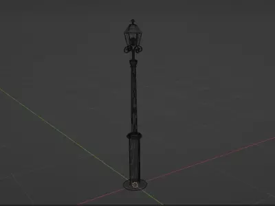 Street lamp PBR low poly 3D model Low-poly 3D model