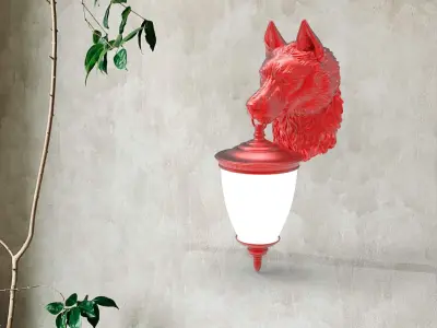 Wolf Head Wall Lamp 3D print model purchase