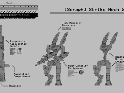 28mm Strike Mech - Seraph 3D print model