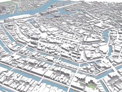 Cityscape Amsterdam Centrum 3D model