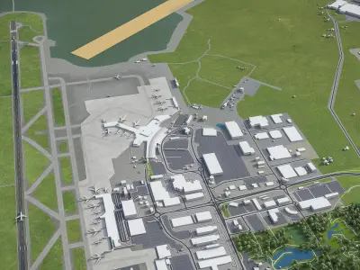 Auckland - Airport - AKL Low-poly 3D model