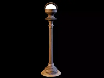 Vintage Street Lamp Post 3D Model Low-poly 3D model