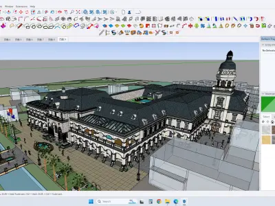 classical building facade exterior design sketchup model  3D model