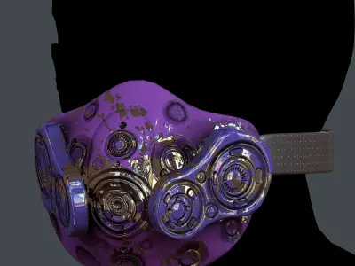 Gas mask helmet 3d model scifi Low-poly  Low-poly 3D model