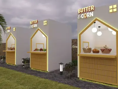 Modern Food Kiosk or Exhibition Stall  3D model