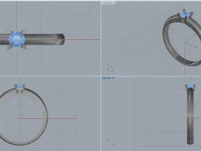 wedding engagement women ring 3dm 3D print model 2