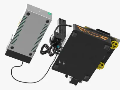  Mini 3D Printer with PSU Rigged Animated for Cinema 4D 