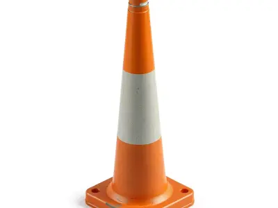 Realistic Traffic Safety Cone Prop Low-poly 3D model
