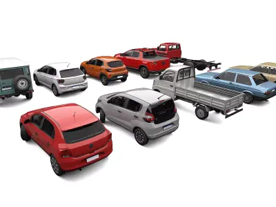 10 PBR Low-Poly Vehicles  3D Model Pack