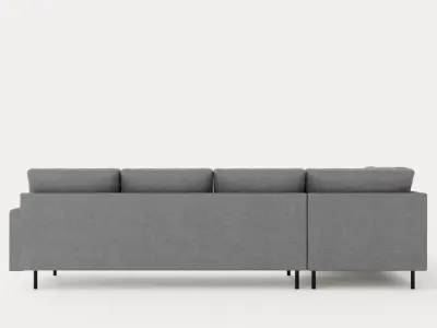 Peppe 3 Seater Sofa With Chaise Lounge Left Light Gray Low-poly 3D model