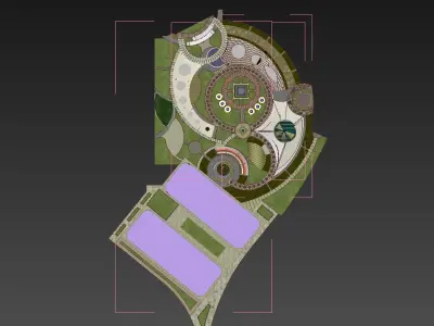 modern club building and landscape 3D model