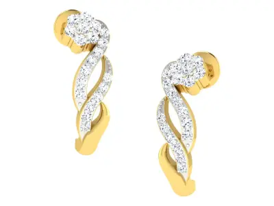 Daimond Earrings 3DM STL OBJ FBX Render Details 3D print model get