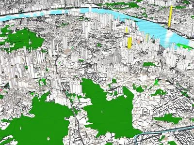 Cityscape Seoul South Korea 3D model