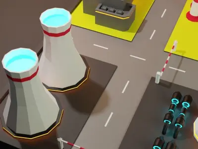 Lowpoly Nuclear Fabrica - Facility Low-poly 3D model