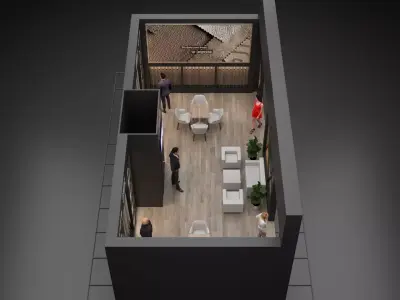 3-Modern Exhibition Booth 10x5m - 3ds Max - Corona Renderer Low-poly 3D model