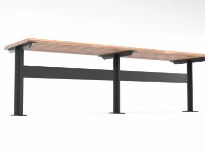 Street Bench 04 Low-poly 3D model