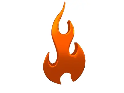 Fire Symbol v9 010 Low-poly 3D model