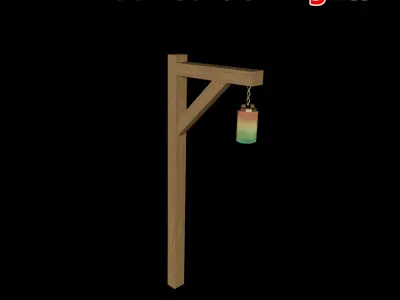 Outdoor Garden Lights Low-poly 3D model