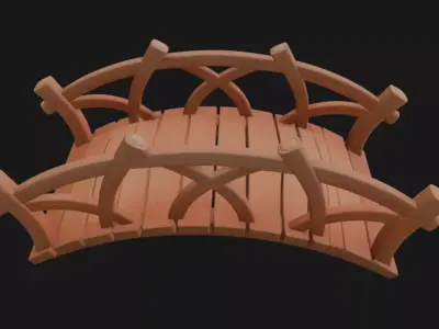 Wooden Bridge 3d Model 3D model