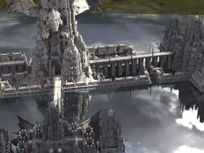 League of Legends inspired architecture City Kit bash 3D model