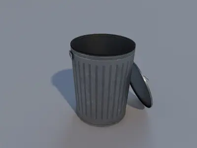 Low Poly PBR Trash Can Low-poly 3D model