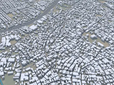 Onitsha Nigeria 40km Low-poly 3D model