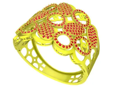 Luxury Floral Cluster Ring 3D Model 6288 3D print model