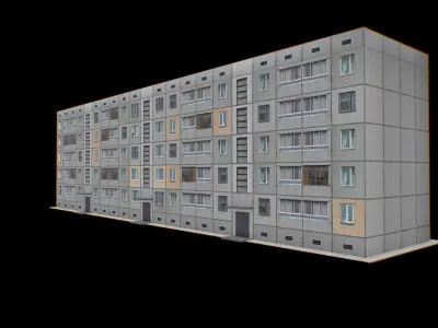 P0040 Panel prefabricated house Low-poly 3D model