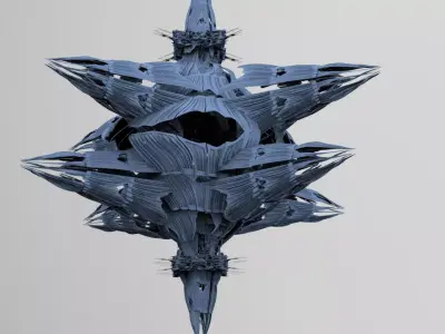 Spaceship Cloud Science ship  Low-poly 3D model