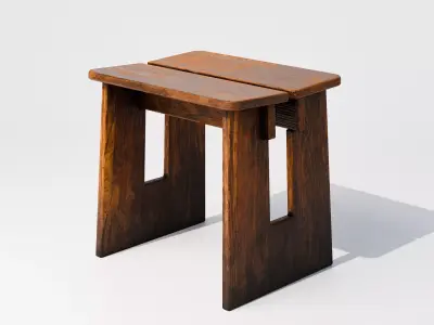 Skoga Stool Low-poly 3D model