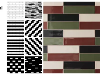 Subway Tile in Double Running Bond Texture