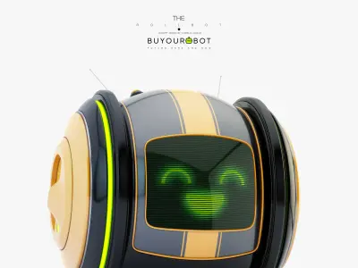 Cute rolling bot toy V 3D model