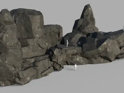 Mountain cliff Rocks - 3D Models PBR Pack 08 Low-poly 3D model