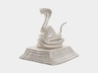 Statue Cobra Snake and dead body corpse 3D model