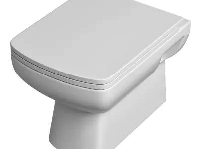Floor Mount rectangle shape EWC toilet Modeled in 3ds max 3D model