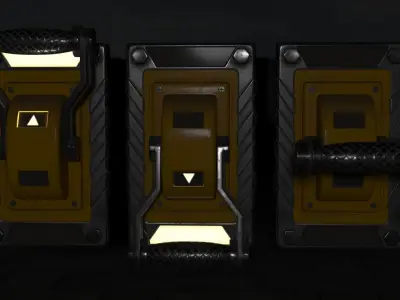 Industrial Power Switch Low-poly 3D model