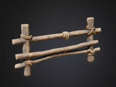 Rustic Boundaries Wood Low-poly 3D model