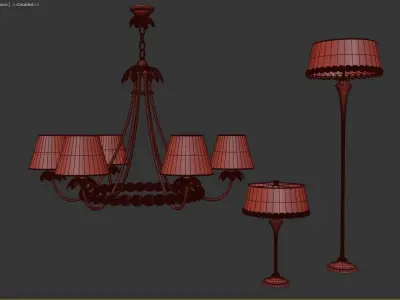 Chandelier Floor Lamp desk lamp 3D model