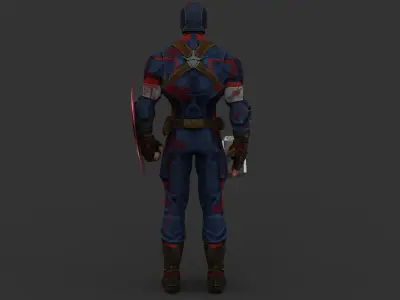 Captain America Low-poly 3D model