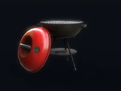 Barbeque Grill Low-poly 3D model