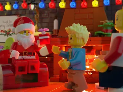 Lego Santa Scene 3D model