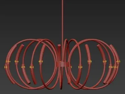 Halogen metal pendant lamp 3D model