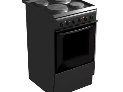 Kitchen Oven and Stove top 3D model