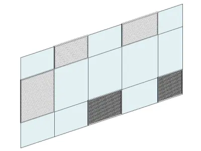 Louvre Curtain Wall Panel 3D model