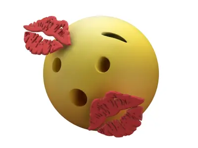 Hushed Face With Kiss Mark v1 005 Low-poly 3D model