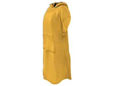 Female Changing Robe Towel Poncho Without Hood Low-poly 3D model