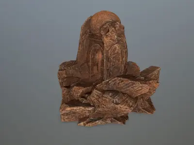 skull cave Low-poly 3D model