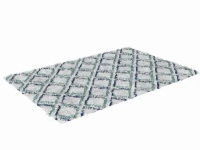 Carpet bathroom rug with pattern 3D model